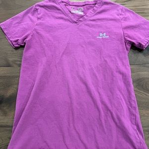 Under Armour purple v-neck t-shirt youth girls small